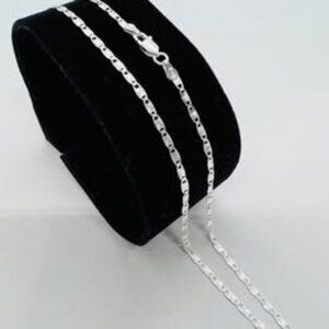 Sterling Silver Valentino Diamond Cut Chain18 inch